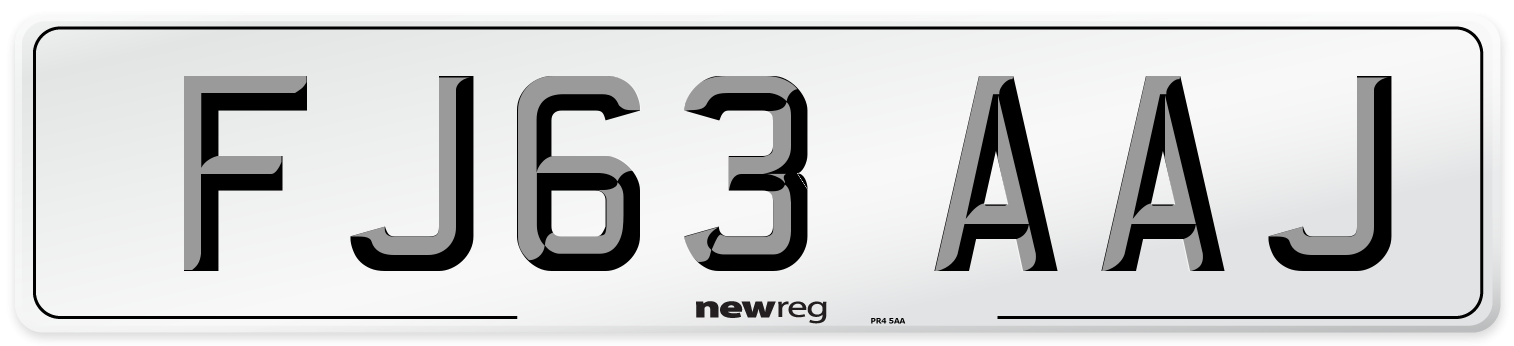 FJ63 AAJ Number Plate from New Reg